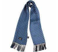 Polka Dot Silk Scarf - Navy One Size