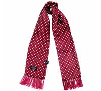 Polka Dot Silk Scarf - Wine One Size