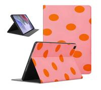 Polka Dot Tablet Case for Samsung Galaxy Tab S9 FE+ 12.4" SM-X610/X616B | Aesthetic Polka Dots Orange Design Cases Flip PU Leather Stand Funda Adjustable Protective Cover for Boys Girls