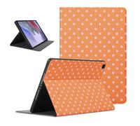 Polka Dot Tablet Case for Samsung Galaxy Tab S9 Ultra 14.6" SM-X910 | Aesthetic Polka Dots Cute Orange Pattern Flip PU Leather Stand Funda Adjustable Protective Cases for Boy Girl