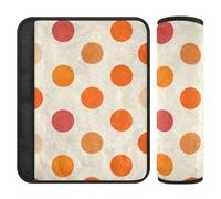 Polka Dot Tangerine Orange Cream 2 pcs carseat Belt Covers More Comfort Driving for SUV forro para cinturon de seguridad