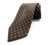 Polka Dot Ties for Men - Woven Dots Necktie - Mens Ties Neck Tie by Scott Allan, Brown W/ White, Regular 3.3"