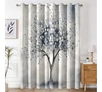 Polka Dot Tree Blackout Curtains, Abstract Tree Curtains for Bedroom Living Room, Window Treatments 72 Inch Drop, Eyelet Drapes, 66x72 Inch 2 Panels D&P37