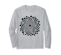Polka Dot Vortex Illusion: Hypnotic Blue & Black Dot Art Long Sleeve T-Shirt