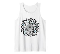 Polka Dot Vortex Illusion: Hypnotic Blue & Black Dot Art Tank Top
