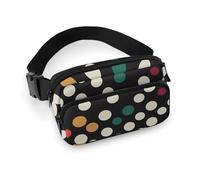 Polka Dot Waist Bag Fashion Fanny Bag with Adjustable Strap for Outdoor Workout Cycling Unisex, white, 20x13cm, Waist Bag