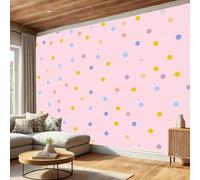 Polka Dot Wallpaper 150×105 Cm Wallpaper 3D Effect for Living Room Fireplace Feature Wall Bedroom Ceilings Kitchen, Simple Small Dots Mural Home Decor Pink