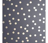 Polka Dot Wallpaper Spots Charcoal Rose Gold Metallic Shimmer Modern Arthouse