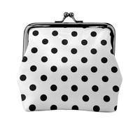 Polka Dot Women's Leather Kiss-Lock Coin Purse,Double-Sided Full Print Pattern,Ultra-Fine Fiber Leather,Small Clutch Wallet for Cash,Cards,Coins