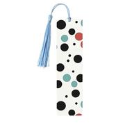Polka Dot Wood Bookmark for Book Lovers Birthday Teachers Gift, Handmade Craft Book Marks Ornaments with Tassel Exquisite Reading Page Markers for Men Women