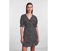 PIECES Women's Pctala 2/4 Wrap Dress Noos Bc, Black/AOP: dot, S