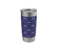 Polka Dots and Bows on Blue Rockabilly Stainless Steel Insulated Tumbler