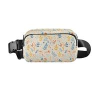 Polka Dots and Tender Chamomile Flowers Mini Waist Bag Fanny Pack with Adjustable Strap for Travel Gym Work, Merry Christmas Winter Leaves Snowflakes, One Size