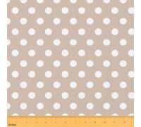 Polka Dots Craft Fabric No Stretch,Abstract Art Minimalist Soft Flannel Polyester,Cute Simple Polka Dot Ideal for Quilting, Crafts & Handmade Artwork,Brown White 2 Yard Bolt,72" L x 59" W