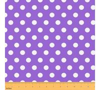 Polka Dots Craft Fabric No Stretch,Modern Minimalist Art Soft Flannel Polyester,Cute Classic Polka Dot Ideal for Quilting, Crafts & Handmade Artwork,Purple White 2 Yard Bolt,72" L x 59" W