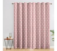 Polka Dots Curtains Blackout for Home Decor, Thermal Curtains Dots Pink White Pattern, Living Room & Bedroom Eyelet Drapes 63 Inch Drop, 52x63, 2 Panels E&1349