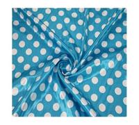 Polka Dots Fabric 2cm Multicolor Polyester Satin Charmeuse 1-10 Meters x 1.48 Meters(Blue,1Meter X 1.48Meter)