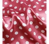 Polka Dots Fabric Satin Charmeuse Soft Lining Scarf DIY Tissu, Multicolor, Multiple Sizes(Color1,1Meter X 1.48Meter)