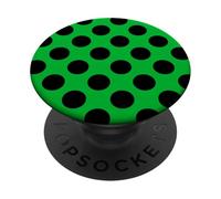 Polka Dots Green And Black For Women Girls Polka-Dot PopSockets Adhesive PopGrip
