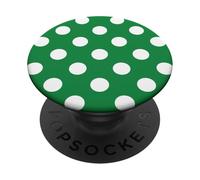 Polka Dots, Green And White, For Women Girls Polka-Dot PopSockets Adhesive PopGrip