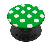 Polka Dots Green And White, For Women Girls Polka-Dot PopSockets Adhesive PopGrip