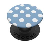 Polka Dots Light Blue And White, For Women Girls, Polka-Dot PopSockets Adhesive PopGrip