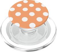 Polka Dots Light Orange And White Retro Polka-Dot PopSockets PopGrip for MagSafe