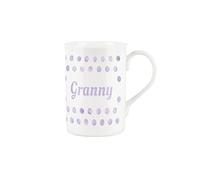 Polka Dots Lilac Granny Gift Mug - Fine Bone China Gift/Present Mug for Granny