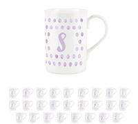 Polka Dots Lilac Letter S Mug - Fine Bone China Alphabet Initials Gift/Present Mug