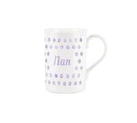 Polka Dots Lilac Nan Gift Mug - Bone China Gift/Present Mug for Nan