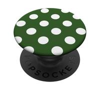 Polka Dots Olive Green And White, For Women Girls Polka-Dot PopSockets Adhesive PopGrip
