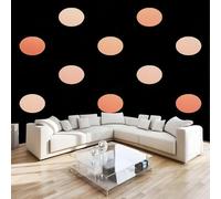 Polka Dots Orange Wall Mural 3D Effect Polka Dots Cute Non-Woven Self-Adhesive Wallpaper Living Room Bedroom Home Decor TV Background Large Art Wall Painting 200x140 cm