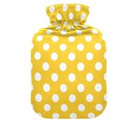 Polka Dots Pineapple Yellow Hot Water Bottle with Cover for Pain Relief Heating Bottle for Shoulder Pain, 1L