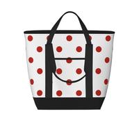 Polka Dots Polkadots Red Dot,Lunch Bags Large Capacity Insulated Tote Bag For Women Men Work Picnic Travel