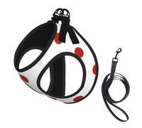 Polka Dots Polkadots Red Dot,Pet Harness,Adjustable Reflective Dog Harness,Pet Leash Vest,L