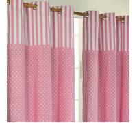 Polka Dots Ready Made Eyelet Curtain Pair Red, Pink, Blue, Multi