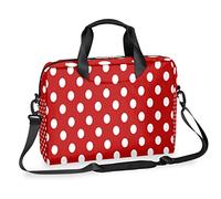 Polka Dots Red Laptop Sleeve Case for 13-16 Inch Dots Laptop Shoulder Handbag Briefcase Messenger Carrying Case Bag