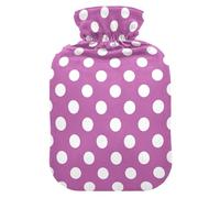 Polka Dots Rose Red Hot Water Bottle with Cover for Pain Relief Hot Pack for Headaches Back Pain, 2L