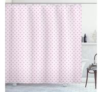 Polka Dots Shower Curtain, Retro Circles, 175x180 cm, Pale Mauve - Transform Your Bathroom