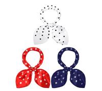 Polka Dots Square Scarf, 1940s Headscarf for Women, Elegant Retro Style, Set of 3 in Red, Blue, and White, 50x50cm/19.69x19.69in, Ideal for Weddings, Parties, and Daily Fashion