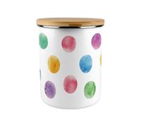 Polka Dots Storage Canister - Multicoloured 2.7L Extra-Large Enamel Home/Kitchen Container Gifts
