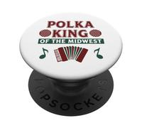 Polka King Of The Midwest Funny Christmas Festive Feeling PopSockets Adhesive PopGrip