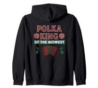 Polka King Of The Midwest Funny Christmas Festive Feeling Zip Hoodie