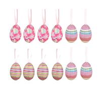 Polka Pattern Easter Eggs Kindergarten With Lanyard Foam Chicken And Rabbit Colorful Paper Egg Pendant Easter (B, One Size)