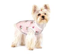 Polka Posy Patch Small Dog Shirt Cotton Pet Tee Gift for Cats | Cotton Pet Shirt Gift For Dog And Cat Owners, Sleeveless Pullover Tee With Fun Print For Puppies Kittens And Small Breeds