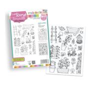 Polkadoodles Garden Therapy Clear Stamps for Card Making, Craft, Scrapbooking, Mixed Media, Pd8931