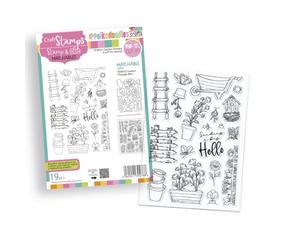 Polkadoodles Garden Therapy Clear Stamps for Card Making, Craft, Scrapbooking, Mixed Media, Pd8931