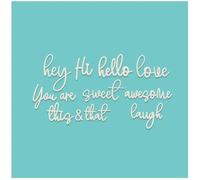 Polkadoodles Hey Love Words chipboard x 12 pcs Chipboard Embellishment Pack