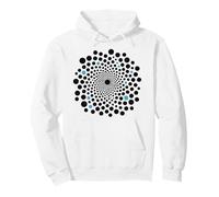 Polkadot Vortex Illusion: Hypnotic Blue & Black Dot Art Pullover Hoodie