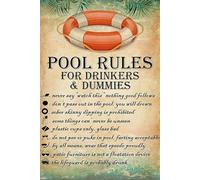 Poll Rules Pool Rules For Drinkers And Dummies Never Say Watch This Nothing Good Follows For Home Coffee Wall Decor Funny Vintage Metal Sign Poster 8X12 Inches